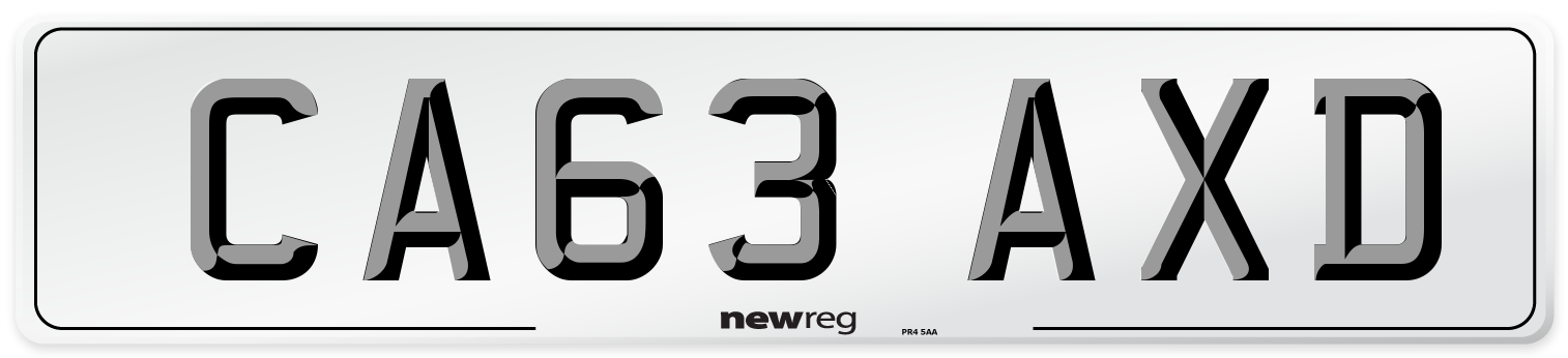 CA63 AXD Number Plate from New Reg